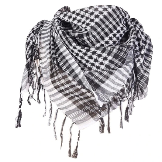 Traditional Unisex Keffiyeh Headcover - Red & Black Plaid