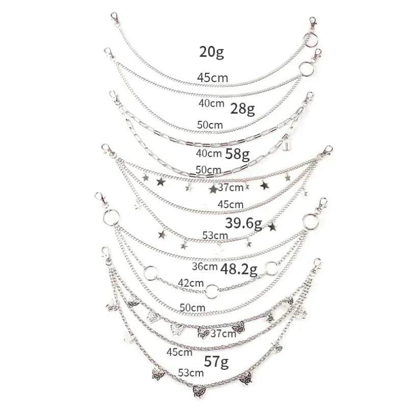 Ring Star Layered Punk Rock Chain Belts