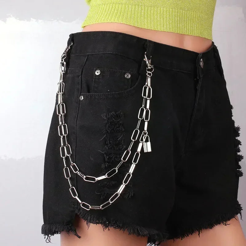 Ring Star Layered Punk Rock Chain Belts