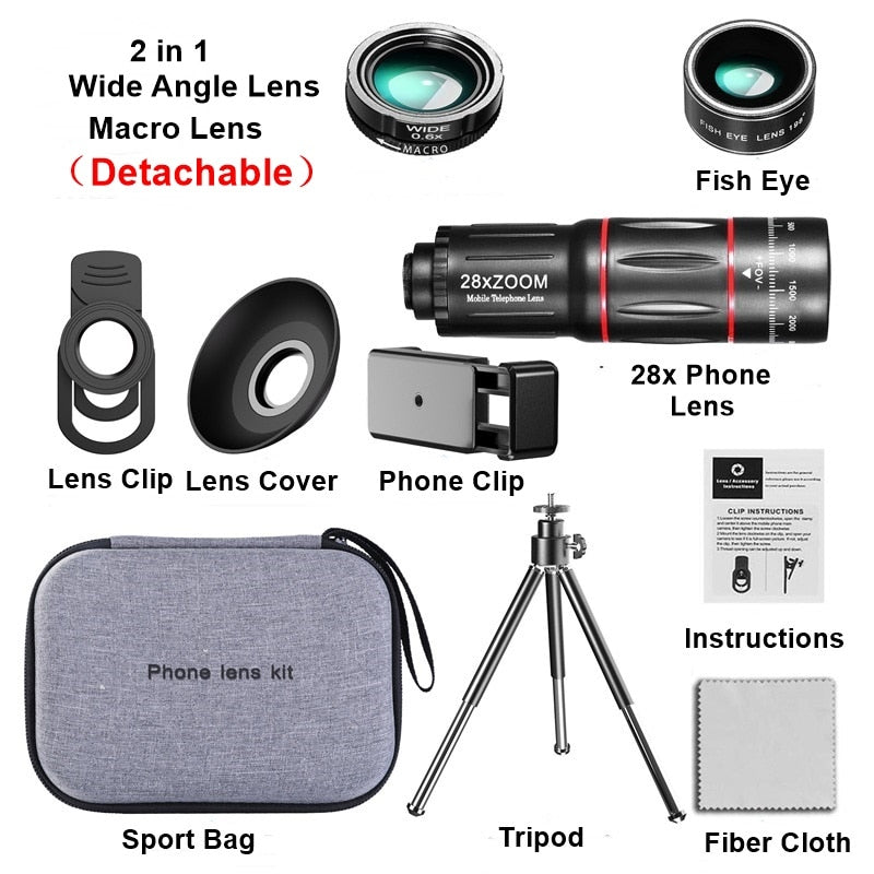 28X Zoom Cell Phone Telescope Lens