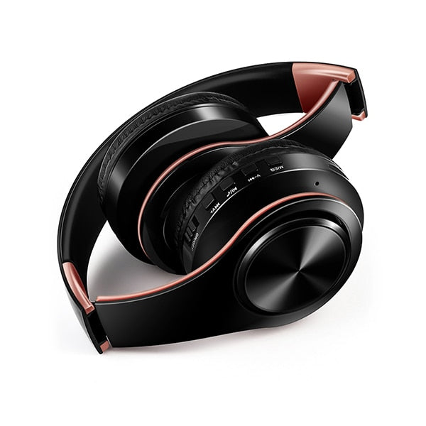 Gold Bluetooth Headphones- foldingup