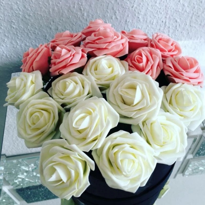 10/20/30 Heads 8CM Artificial PE Foam Rose Flowers - Foldingup