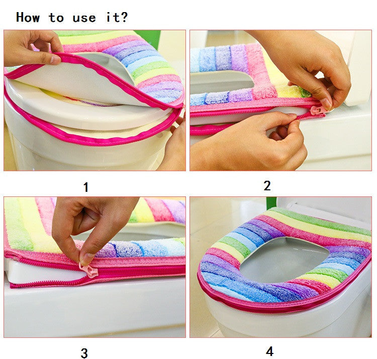 Rainbow Toilet Seat Cover