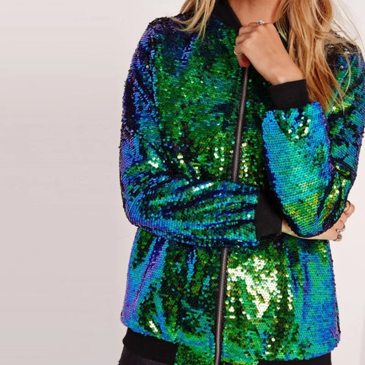 Sequin Bomber Jacket