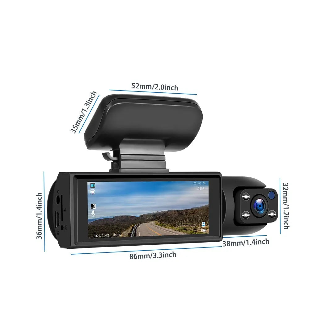 Dash Cam Car DVR Wide-angle 2-record front and inside Video High-definition Night Vision 1080P Driving Recorder