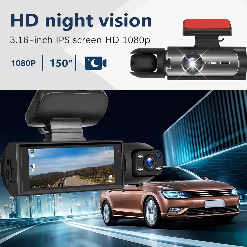 Dash Cam Car DVR Wide-angle 2-record front and inside Video High-definition Night Vision 1080P Driving Recorder