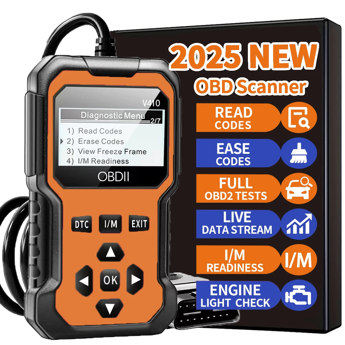 OBD2 Car Diagnostic Scanner - Engine Fault Code Reader