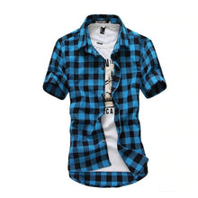 Load image into Gallery viewer, Short Sleeve Plaid Shirt