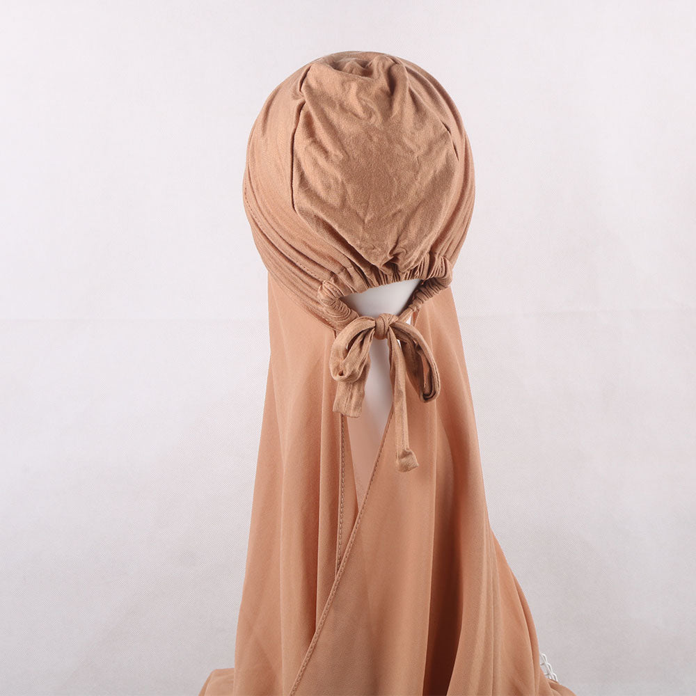 Chiffon Hijab With Cap scarf