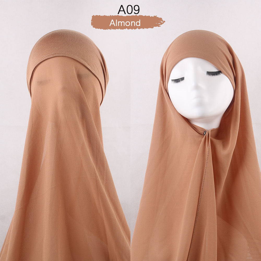 Chiffon Hijab With Cap scarf