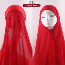 Load image into Gallery viewer, Chiffon Hijab With Cap scarf