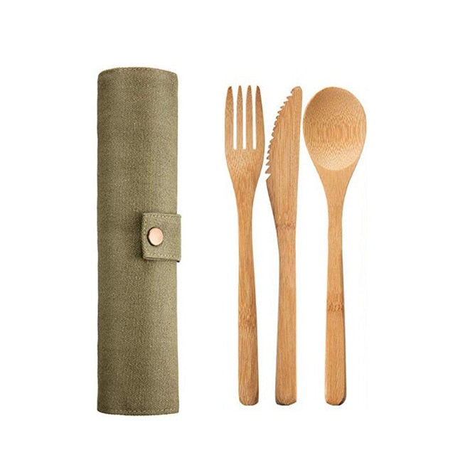 Reusable Bamboo Cutlery Set