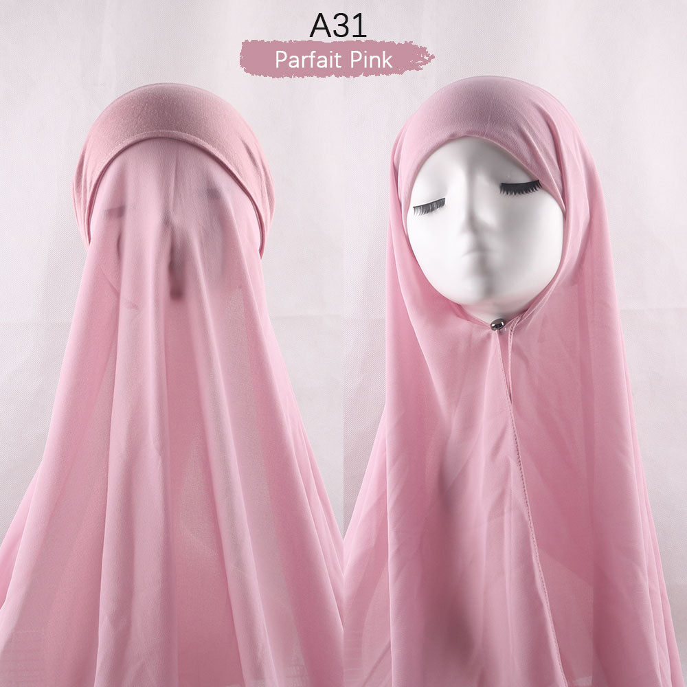 Chiffon Hijab With Cap scarf