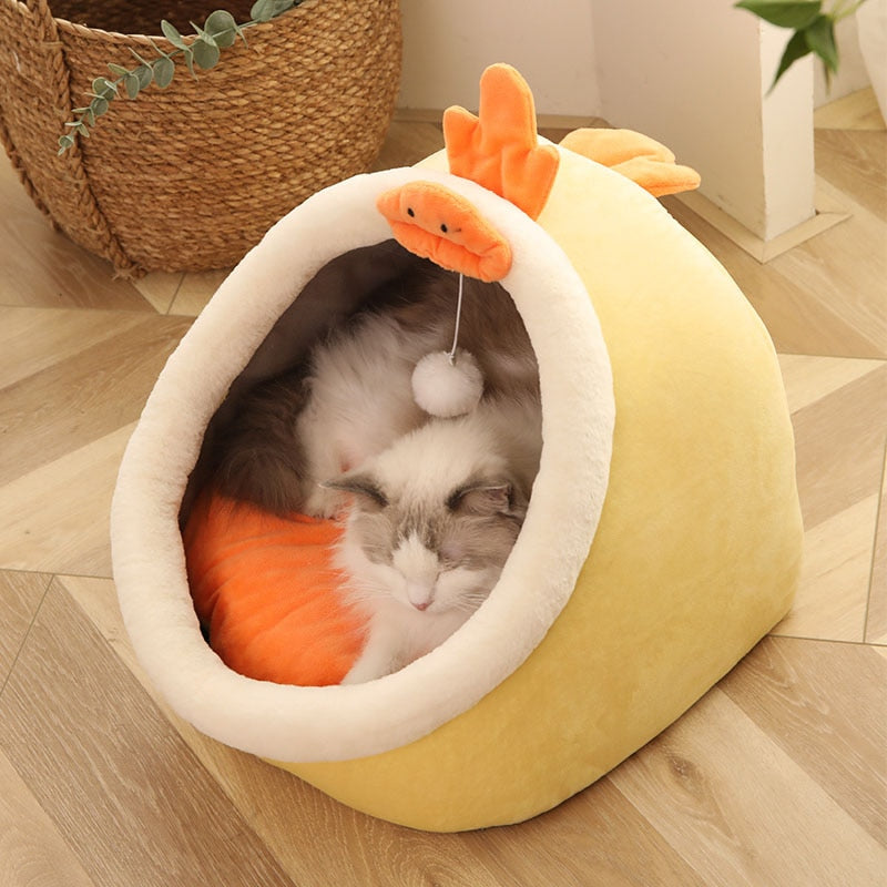 Cozy Cat Bed Warm Pet Basket