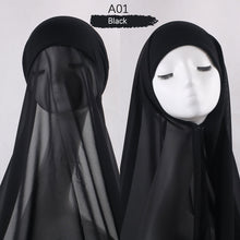 Load image into Gallery viewer, Chiffon Hijab With Cap scarf