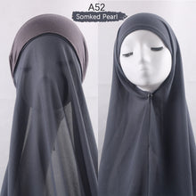 Load image into Gallery viewer, Chiffon Hijab With Cap scarf