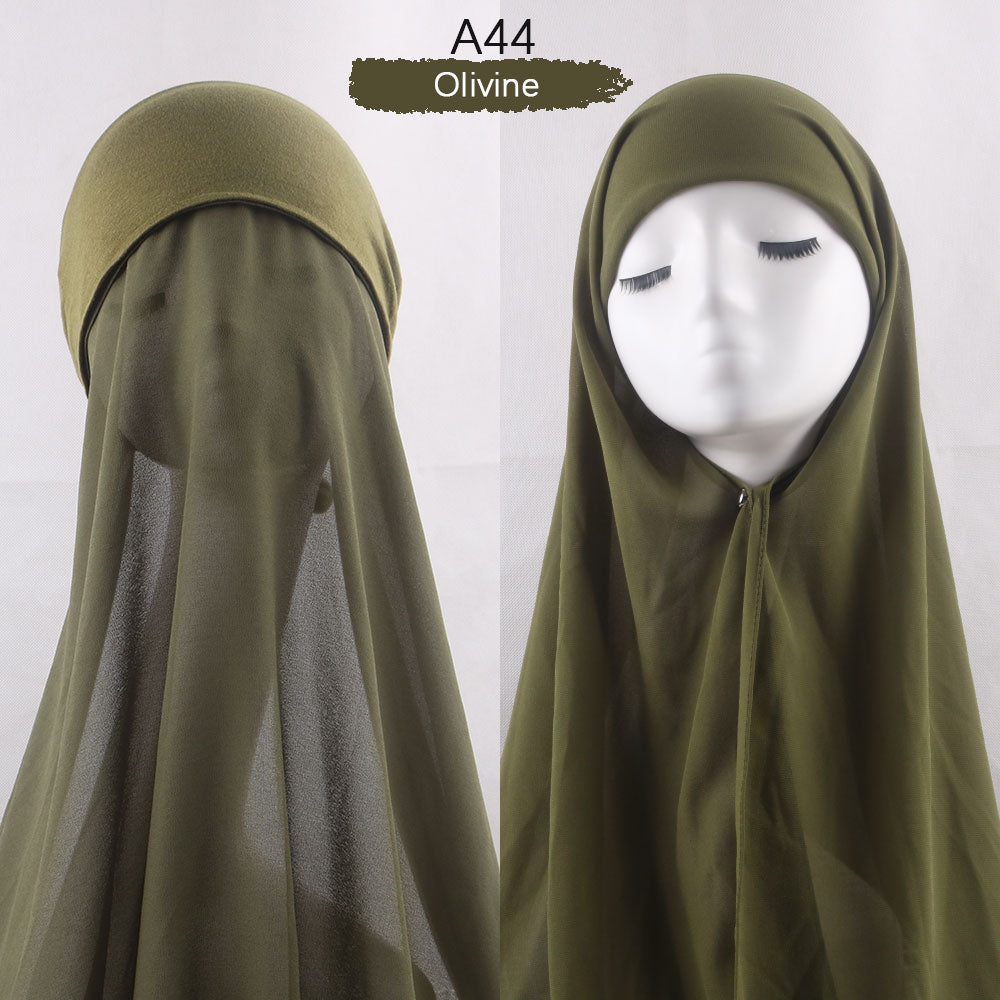 Chiffon Hijab With Cap scarf