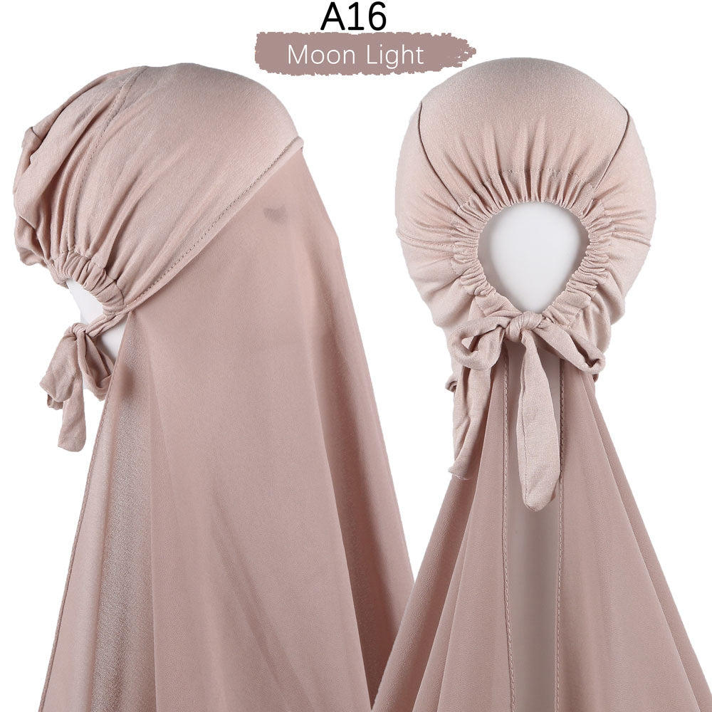 Chiffon Hijab With Cap scarf