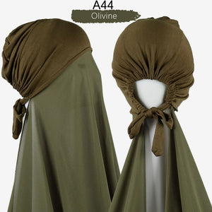 Chiffon Hijab With Cap scarf