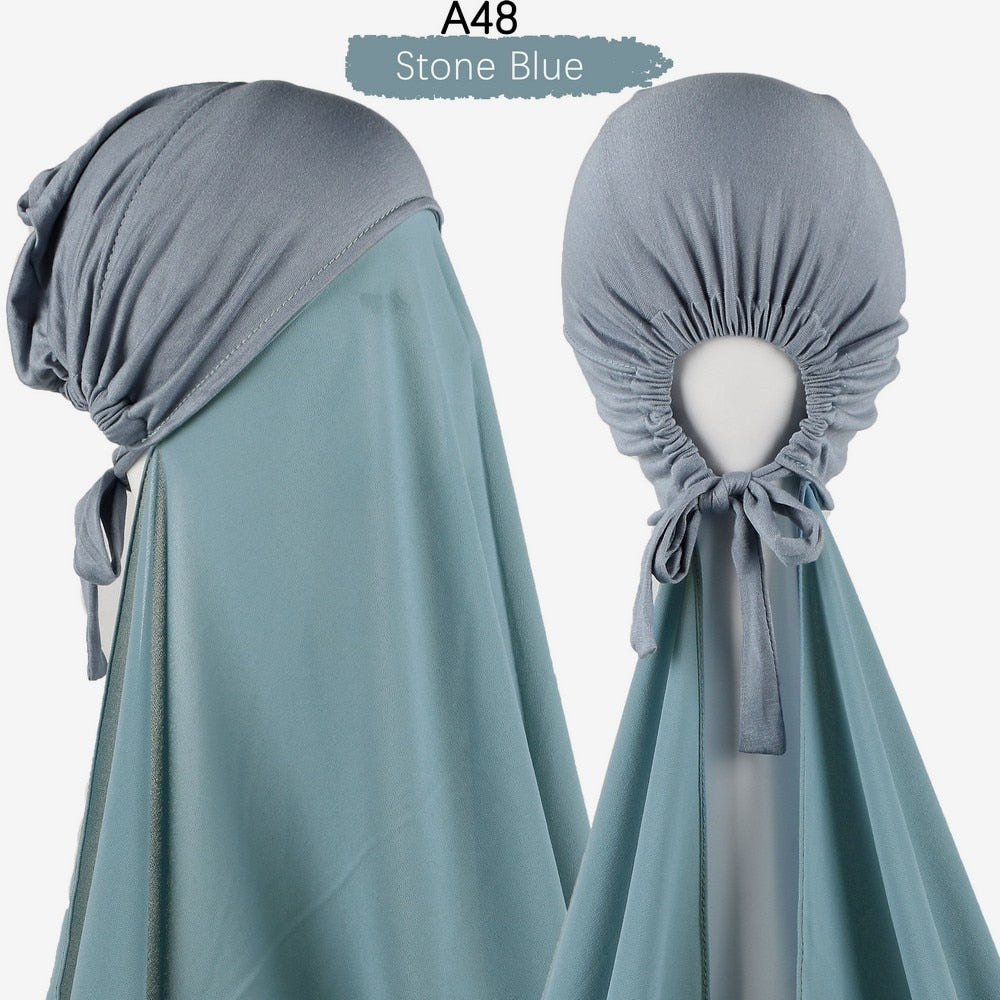 Chiffon Hijab With Cap scarf