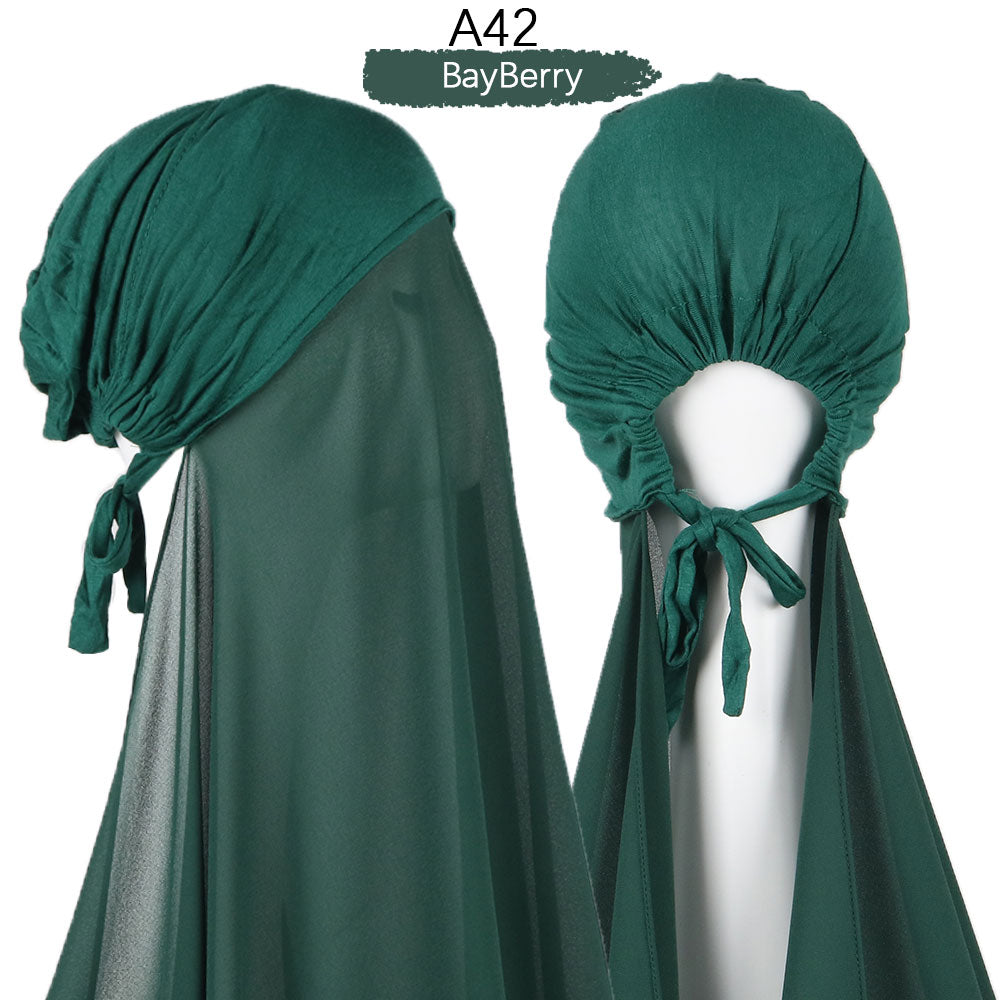 Chiffon Hijab With Cap scarf