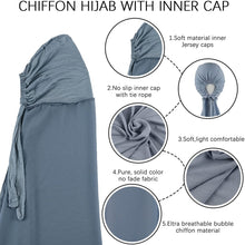Load image into Gallery viewer, Chiffon Hijab With Cap scarf