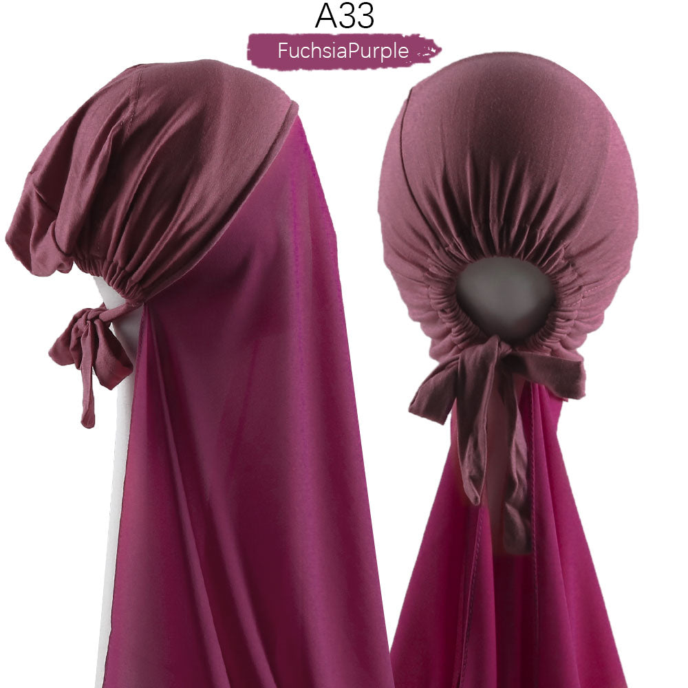 Chiffon Hijab With Cap scarf