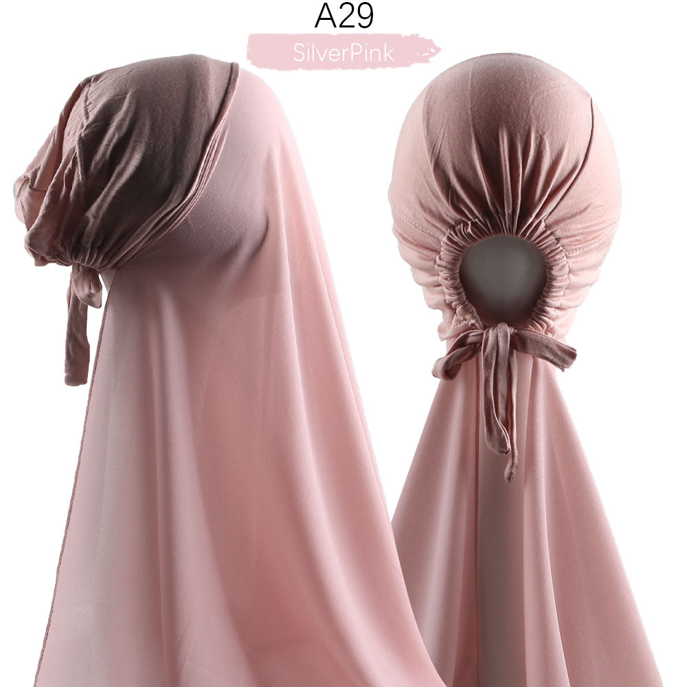 Chiffon Hijab With Cap scarf