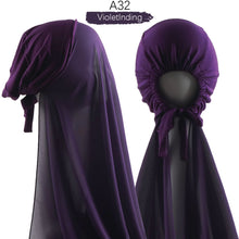 Load image into Gallery viewer, Chiffon Hijab With Cap scarf