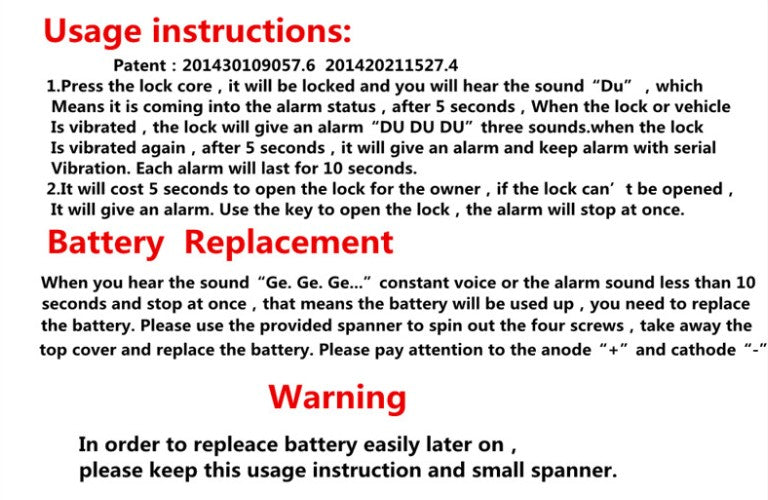 Motorcycle brake disc alarm - foldingup