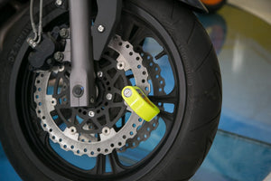 Motorcycle brake disc alarm - foldingup