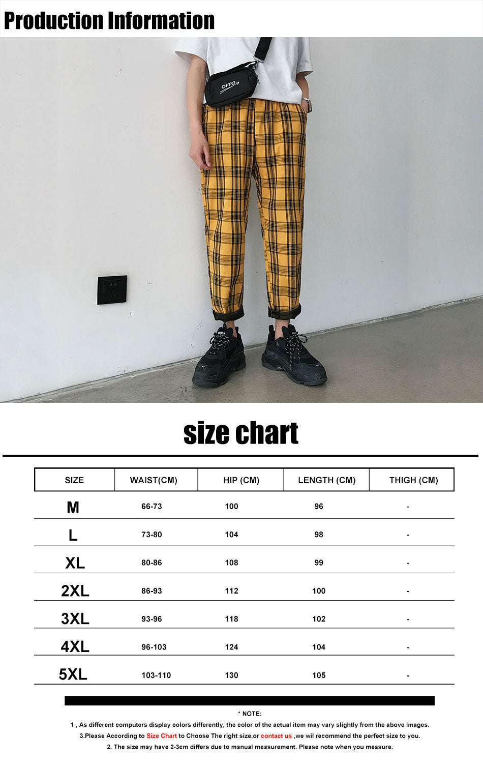 Streetwear Plaid Pants