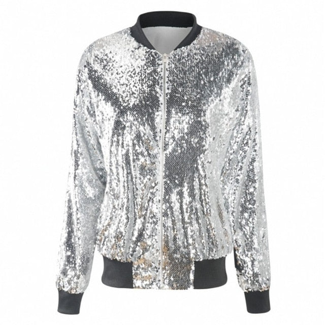 Sequin Bomber Jacket