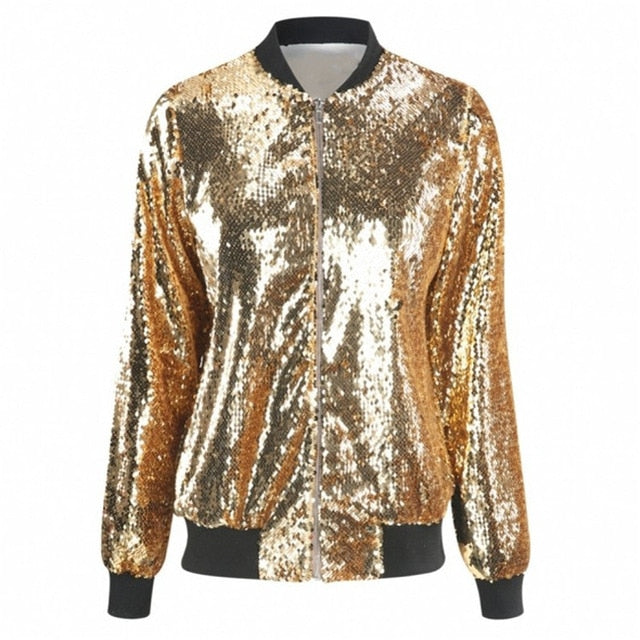 Sequin Bomber Jacket