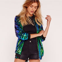 Load image into Gallery viewer, Sequin Bomber Jacket