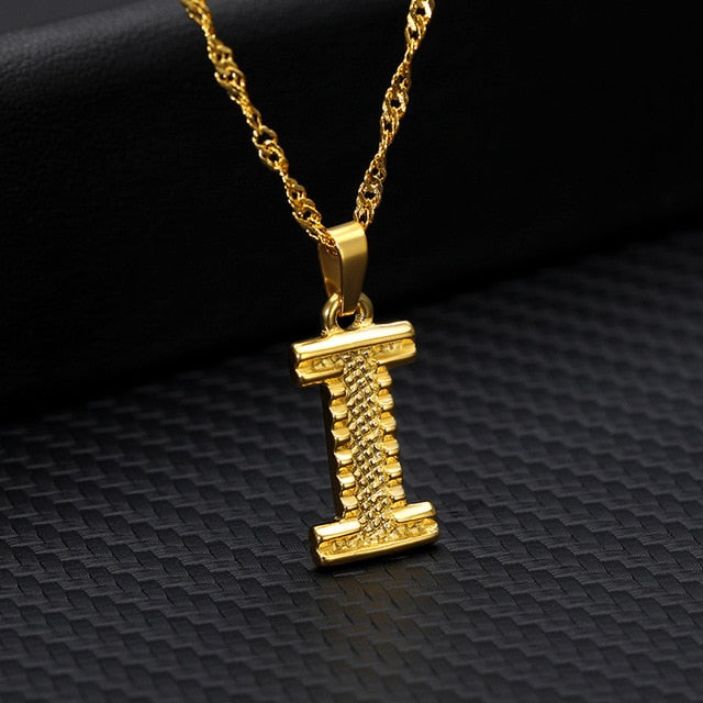 Gold Initial Letter Necklace