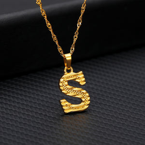 Gold Initial Letter Necklace