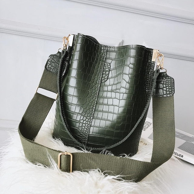 luxury Leather Crocodile Crossbody Handbags