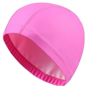 Sports One Size Elastic Waterproof PU Fabric Swimming Cap