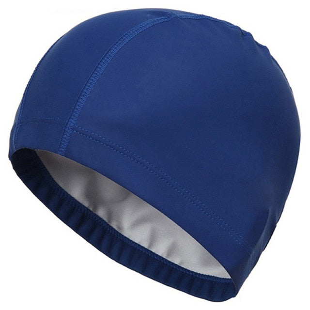 Sports One Size Elastic Waterproof PU Fabric Swimming Cap