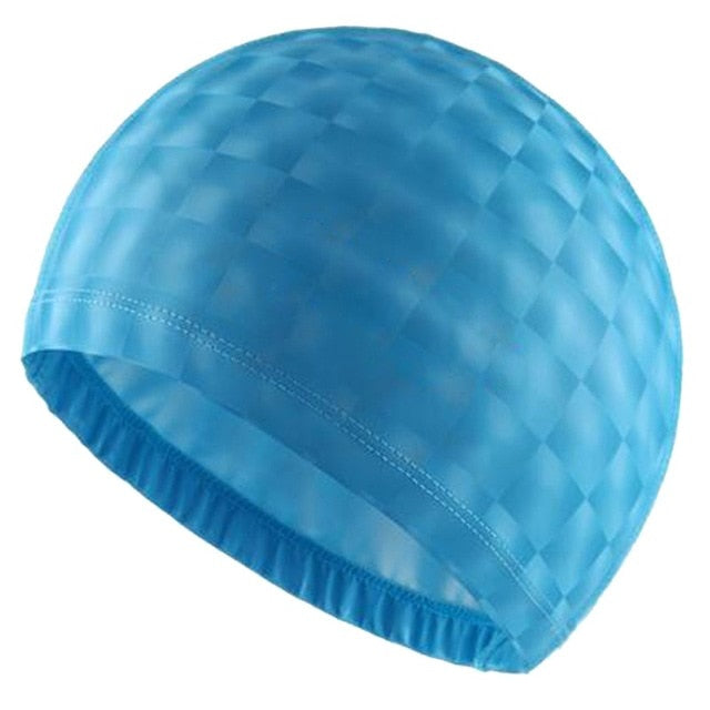 Sports One Size Elastic Waterproof PU Fabric Swimming Cap