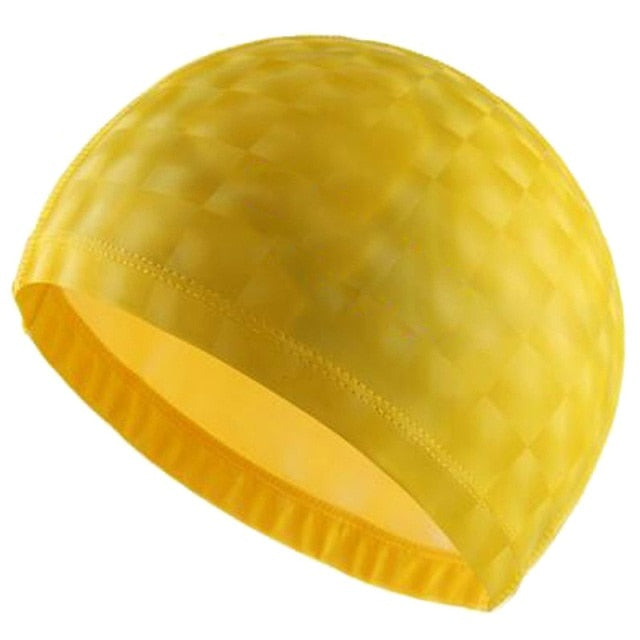 Sports One Size Elastic Waterproof PU Fabric Swimming Cap