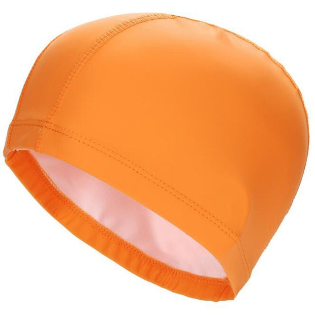 Sports One Size Elastic Waterproof PU Fabric Swimming Cap