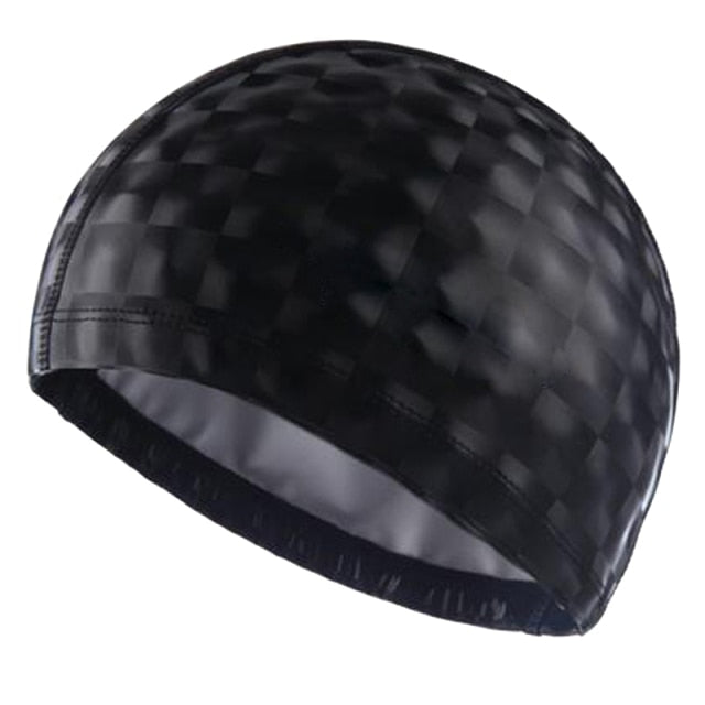 Sports One Size Elastic Waterproof PU Fabric Swimming Cap