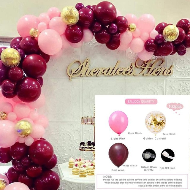 141 pcs Metal Balloon Garland Arch