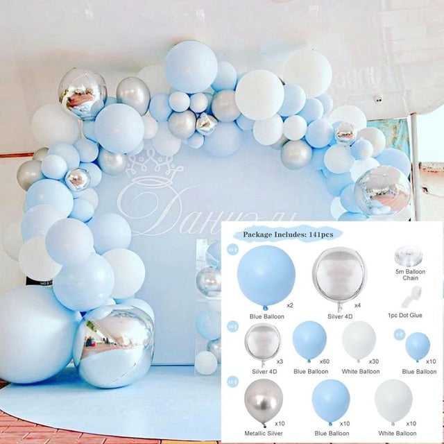 141 pcs Metal Balloon Garland Arch