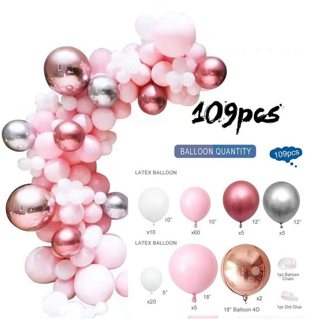 141 pcs Metal Balloon Garland Arch