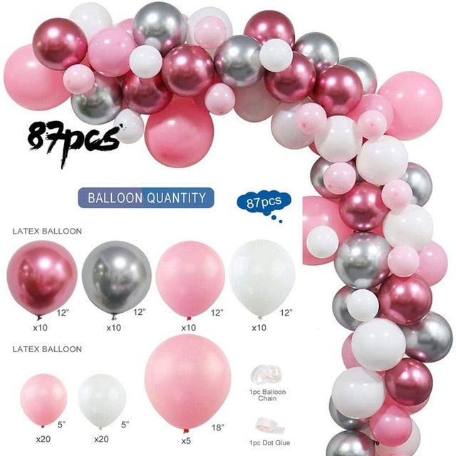 141 pcs Metal Balloon Garland Arch