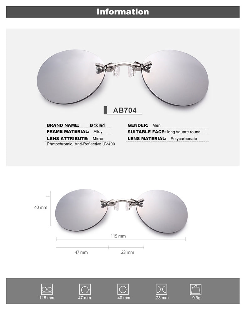 Men's Rimless Clamp Glasses