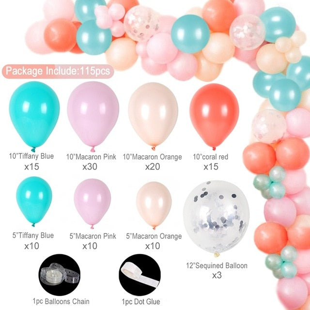 141 pcs Metal Balloon Garland Arch